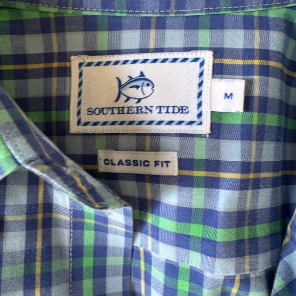 Southern Tide sz MED Plaid Button-Down Shirts - Blue and Green- both for $24 - Picture 2 of 5